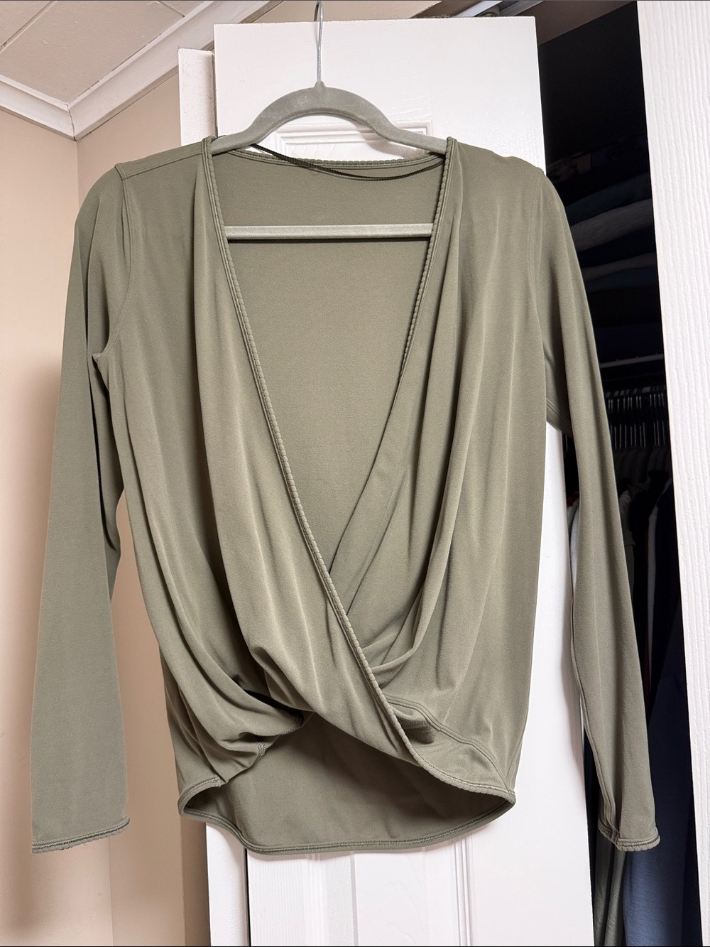 lululemon athletica Olive Draped Surplice Long-Sleeve Top